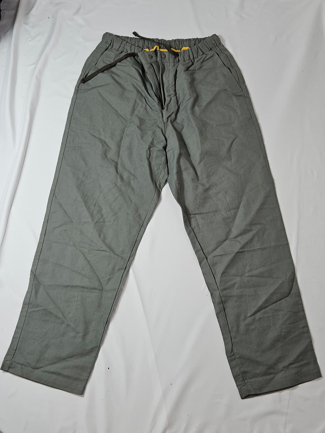 하이드아웃 린넨 밴딩 슬랙스 팬츠 바지 카키 남성 34 상품이미지1