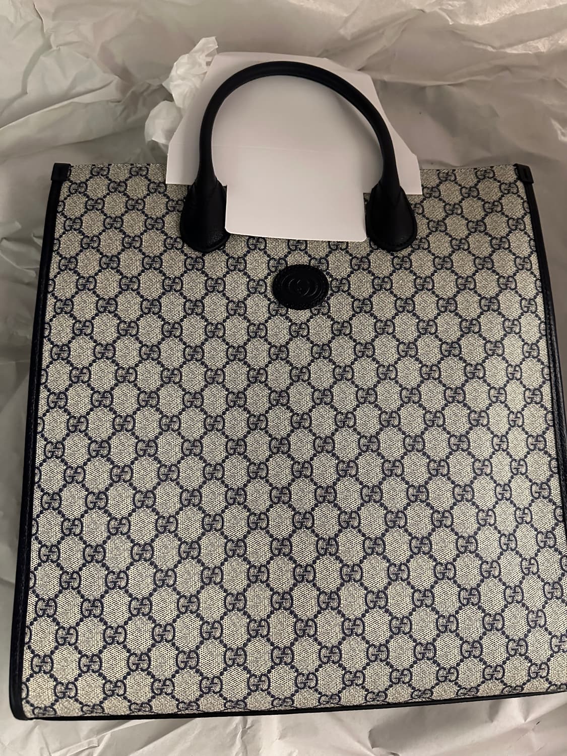 (풀박스구성)구찌 미디엄 토트백 위드 인터로킹 G 가방 네이비색상 상품이미지1