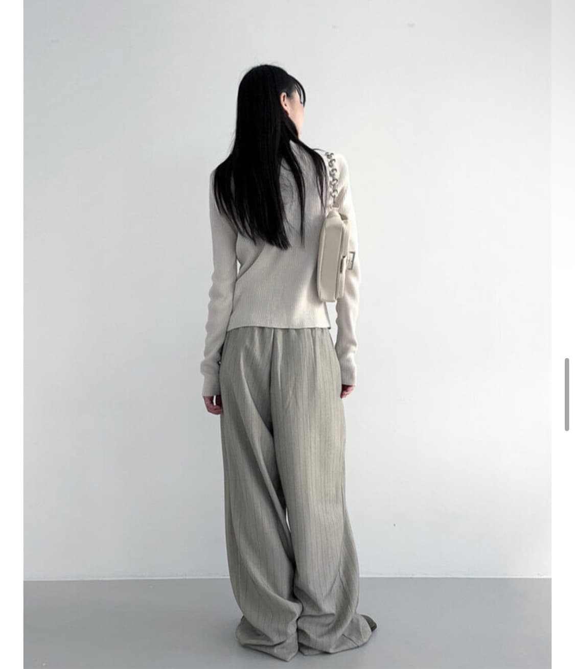 [단종 새제품]로웨어 투웨이 롱스트링 스트라이프 슬랙스 상품이미지4