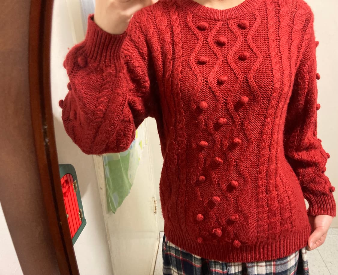 딸기 폼폼이 니트 상품이미지4