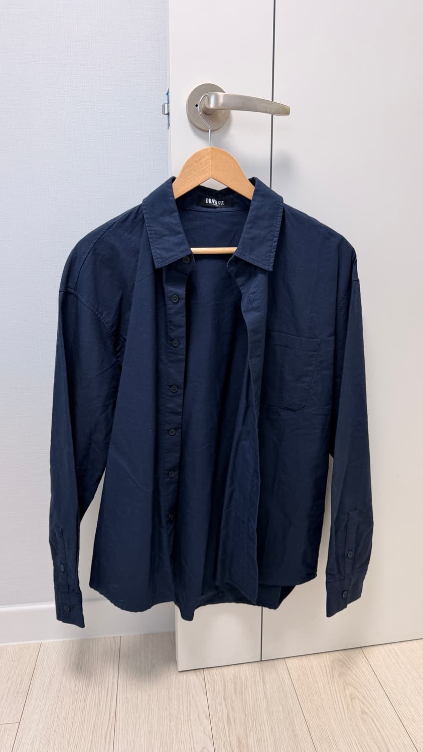 드로우핏 워시드 옥스포드 셔츠 네이비 상품이미지3