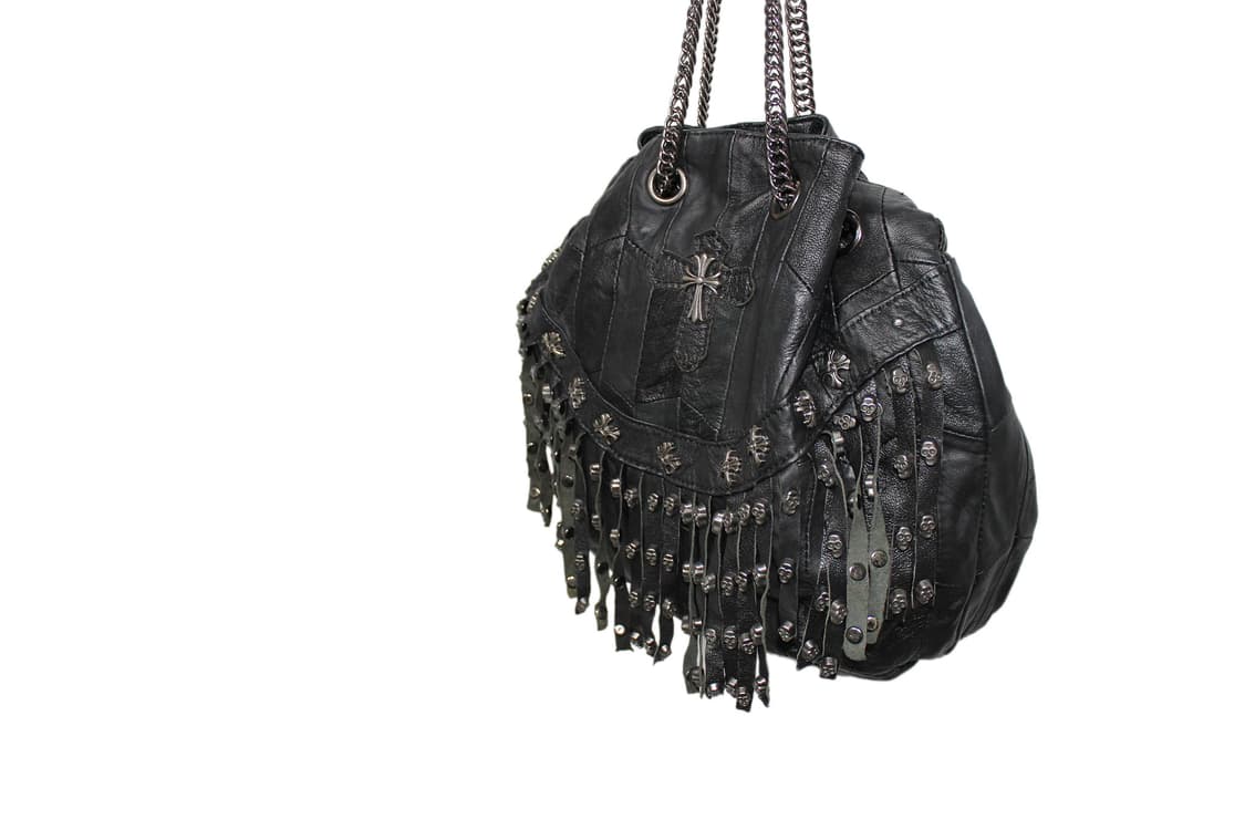 2000s JAPAN Skull Lamb Leather Chain Bag 상품이미지5