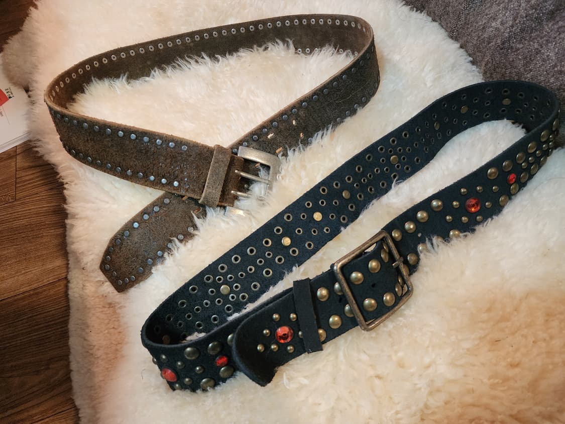 빈티지 남녀공용 스웨이드 통가죽 벨트 상품이미지6