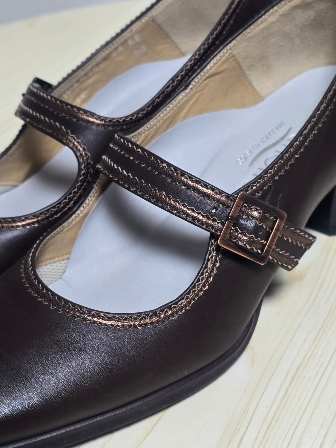 아식스 오소틱스 브라운 레더 구두 240 상품이미지4