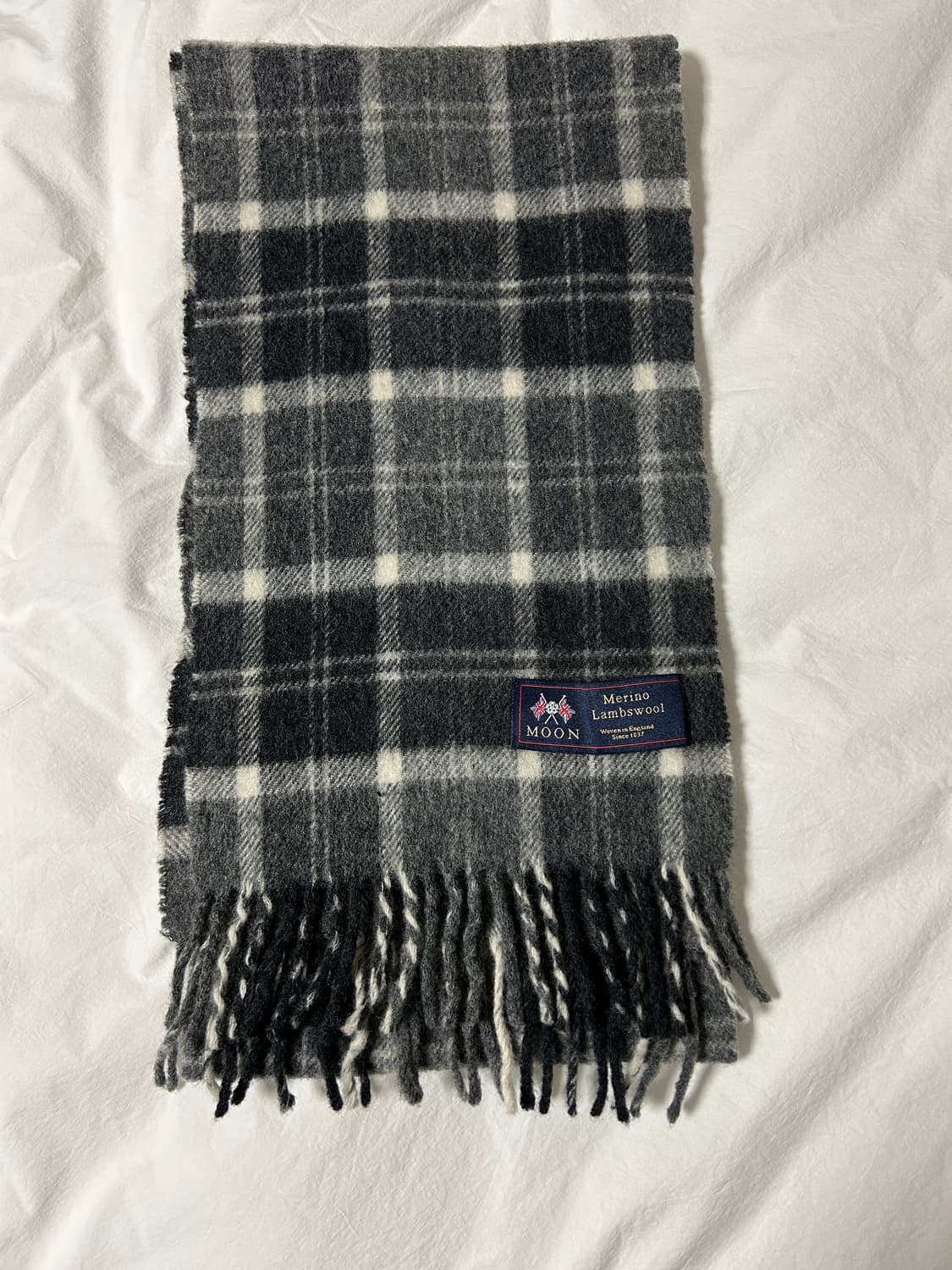 moon 그레이 체크 머플러 상품이미지1