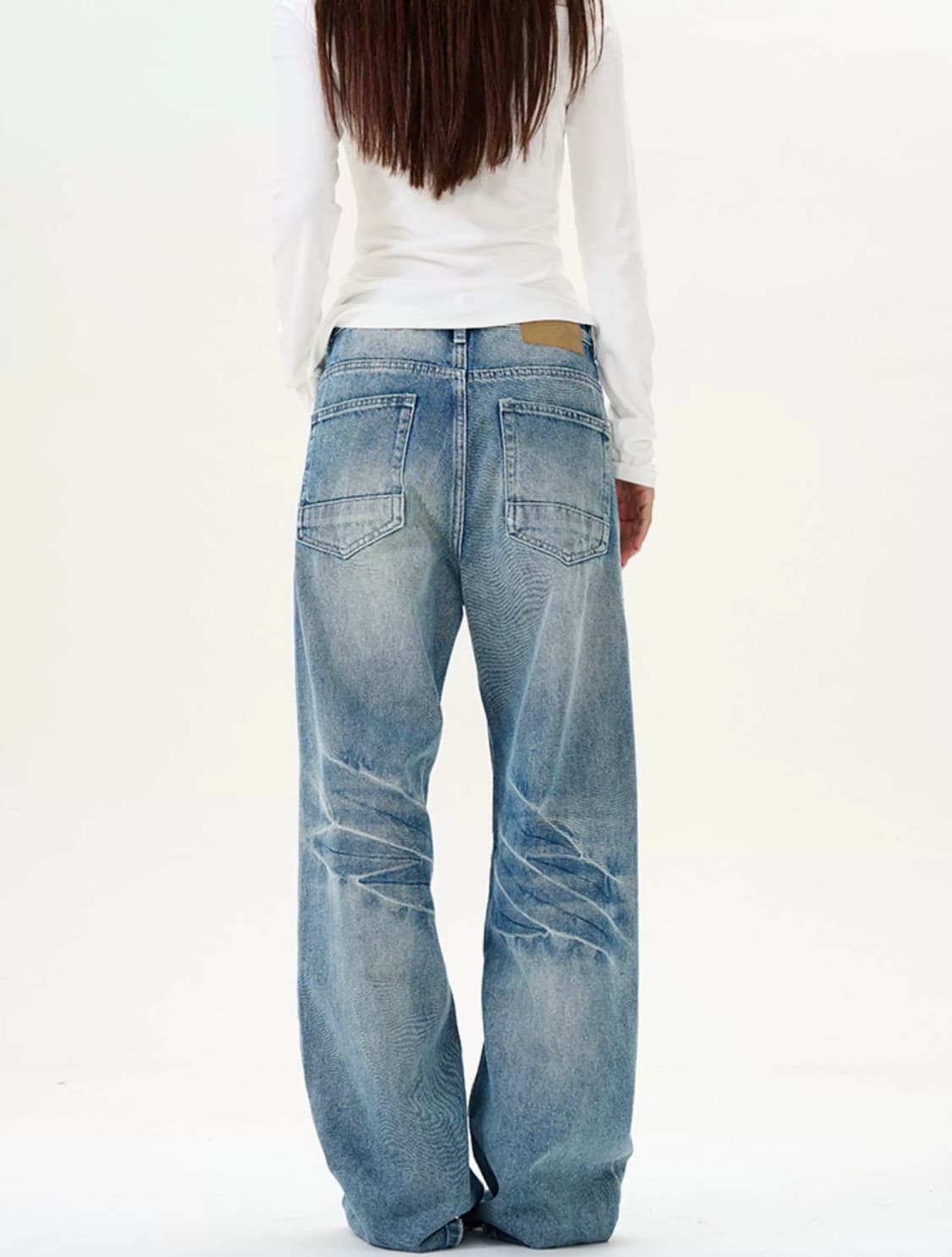 아메리칸 레트로워싱 와이드 데님팬츠 상품이미지3