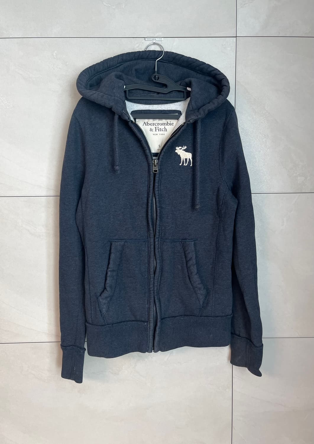 아베크롬비 화이트 순록 네이비 후드집업 [S] 상품이미지2