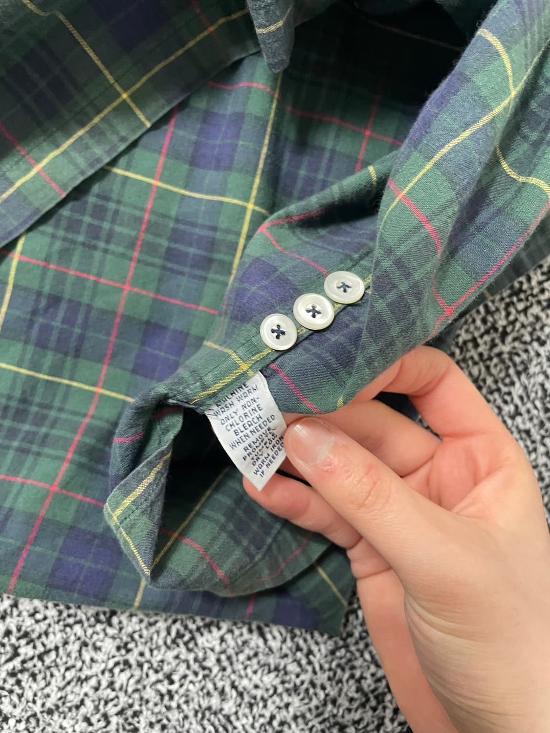 빈티지9. 폴로랄프로렌 그린 체크 반팔 캠프 셔츠 반소매 상품이미지4