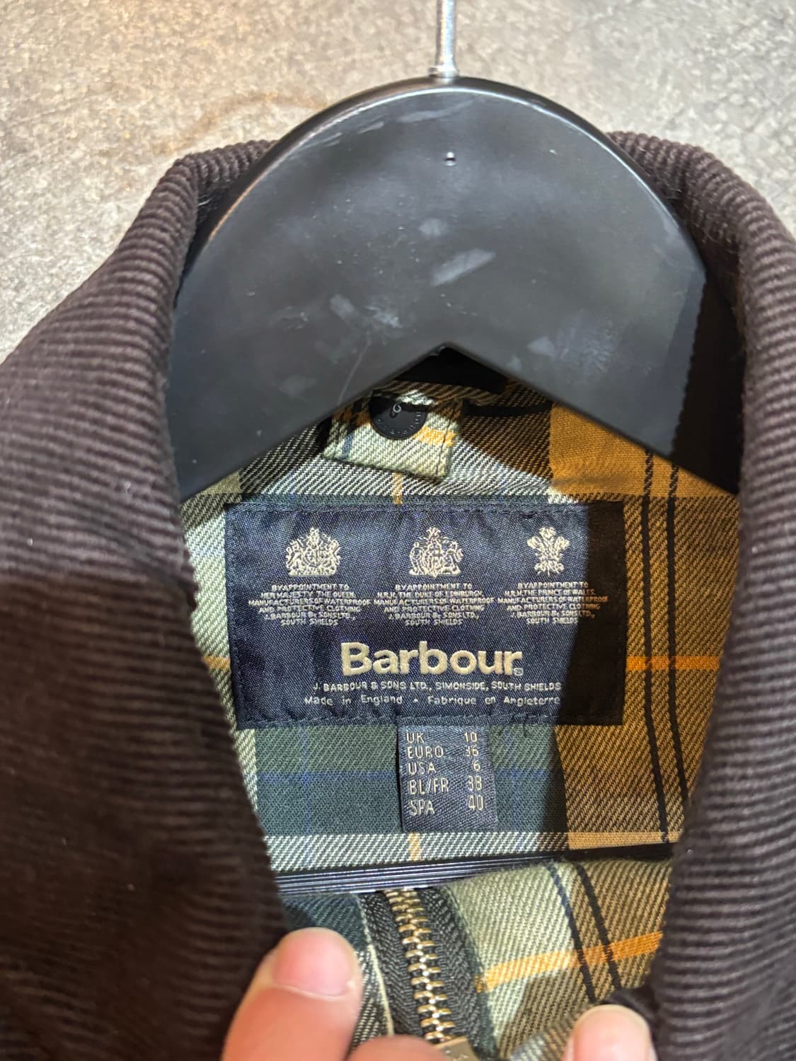 바버 여성 비드넬 왁스 자켓 UK10사이즈 상품이미지6