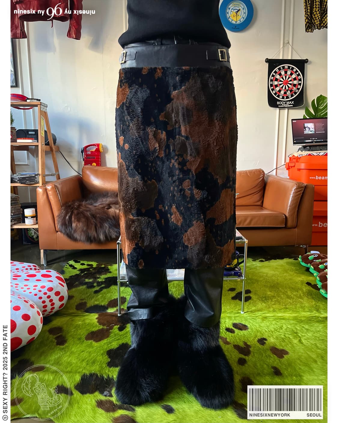 NINESIXNEWYORK Native Leather Fur Skirt 상품이미지1