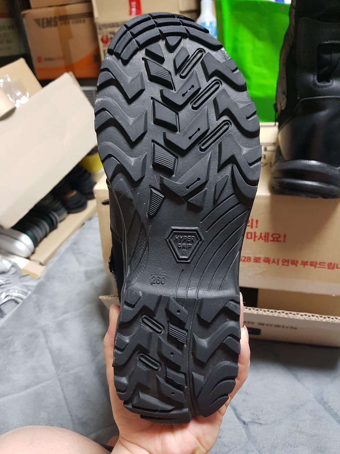 EDAN 검정색 전투화 워커 지퍼 부츠 260 상품이미지4