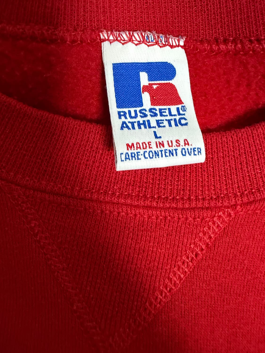 [L] 빈티지 90s usa russell 러셀 스웻셔츠 레드 상품이미지3