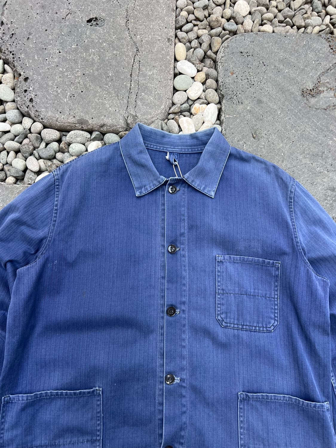 FADED BLUE OLD VINTAGE HBT 헤링본트윌 프렌치워크자켓 상품이미지3