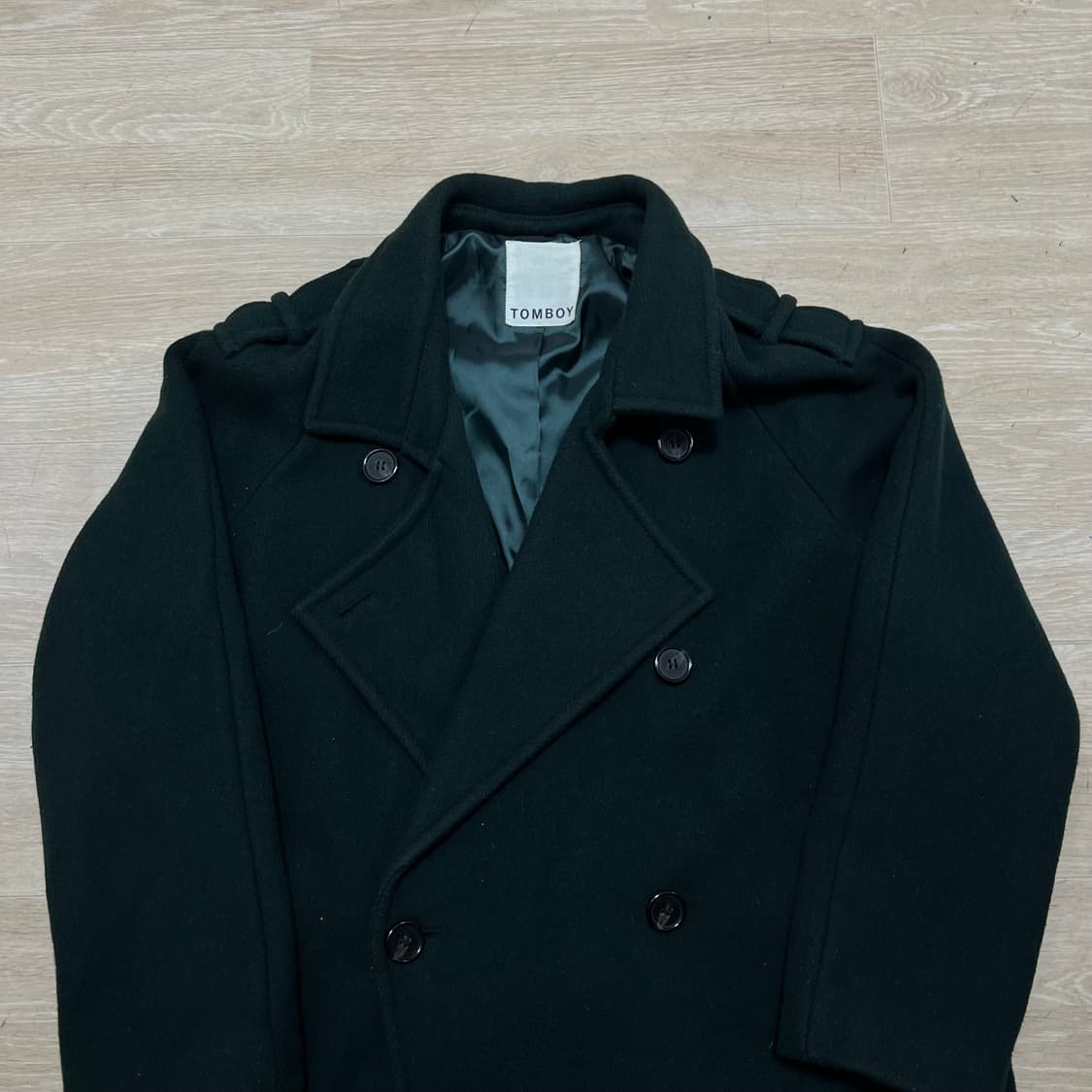 스튜디오 톰보이 여성 모직 싱글 코트 [다크 그린] 44-55 상품이미지2