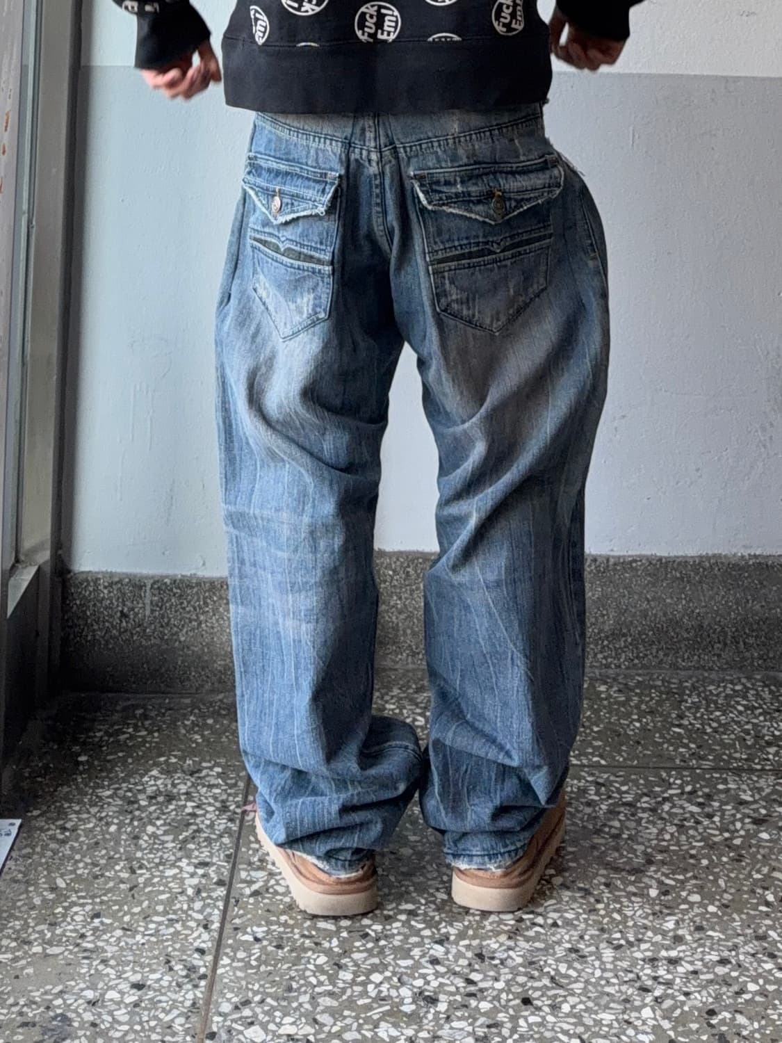 빈티지 백포켓 디테일 힙합팬츠 상품이미지1