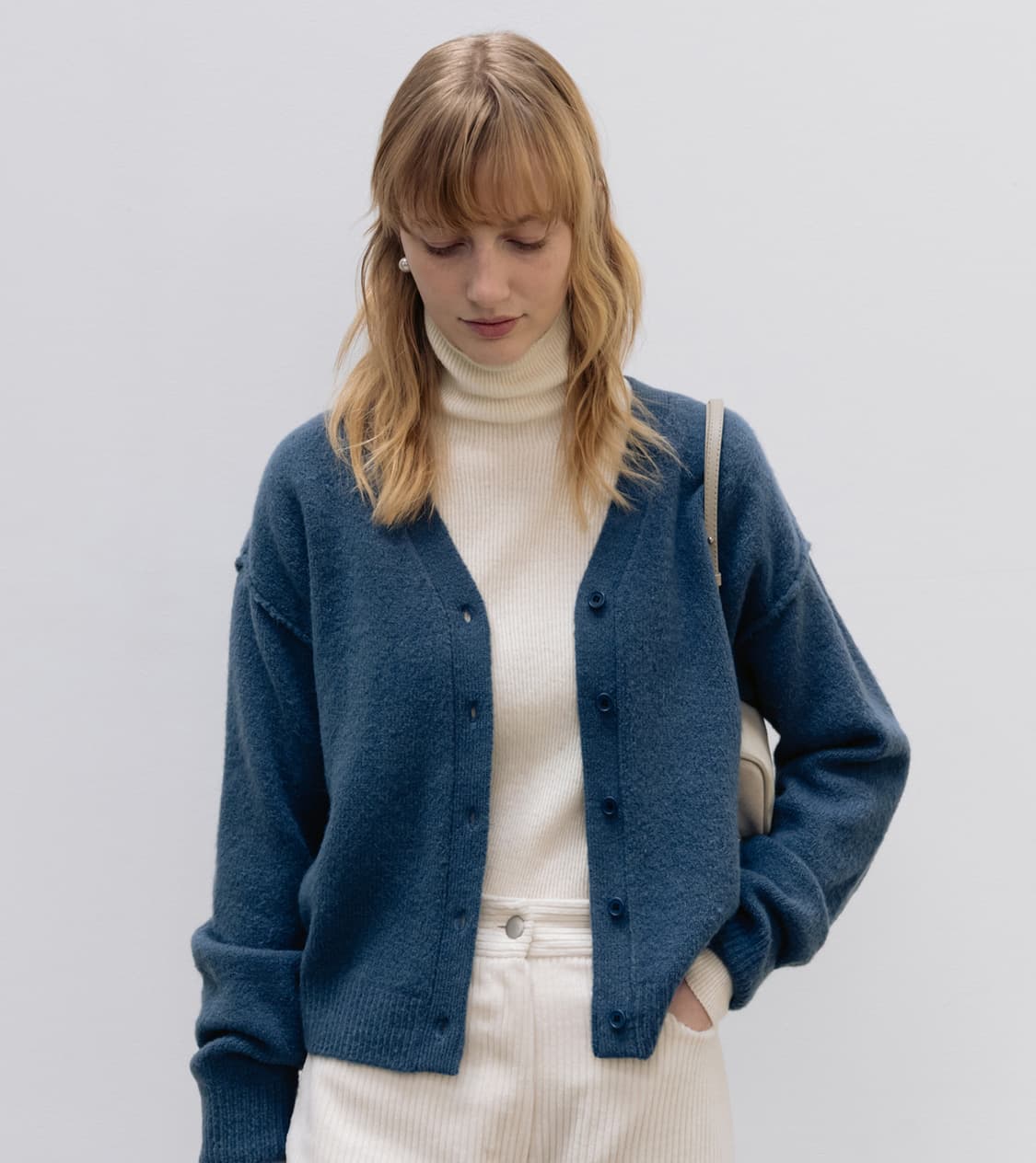 레이스 rrace 부클 가디건 블루 상품이미지3