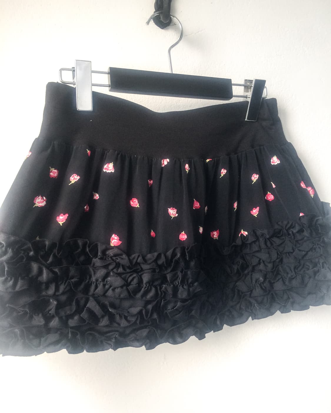Rose pattern frill mini skirt 상품이미지2