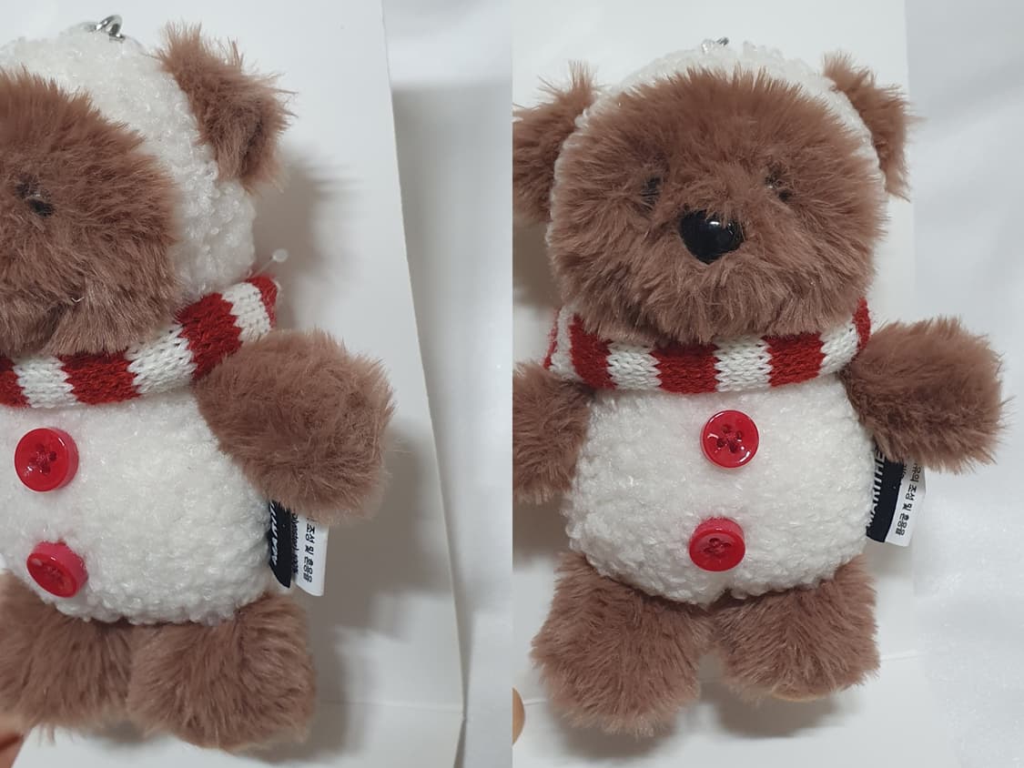 브라운 화이트 레드 곰돌이 목도리 단추 마리떼 프랑소와 저버 키링  상품이미지7