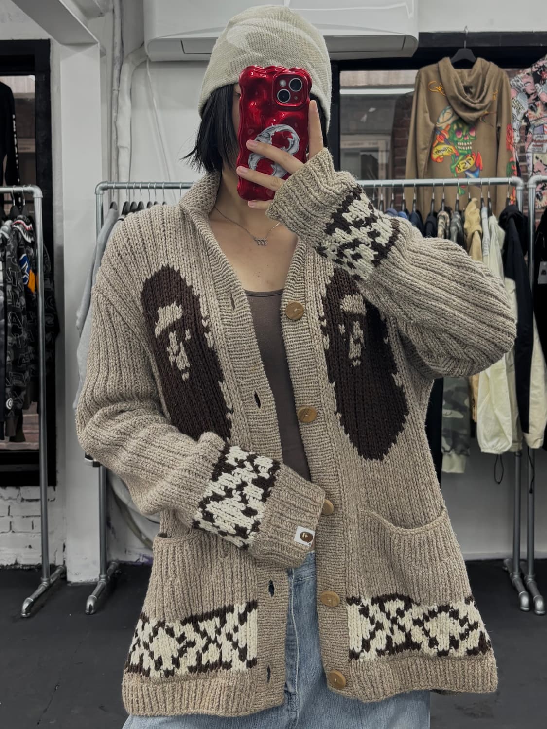 베이프 빅사루 코위찬 가디건 상품이미지2