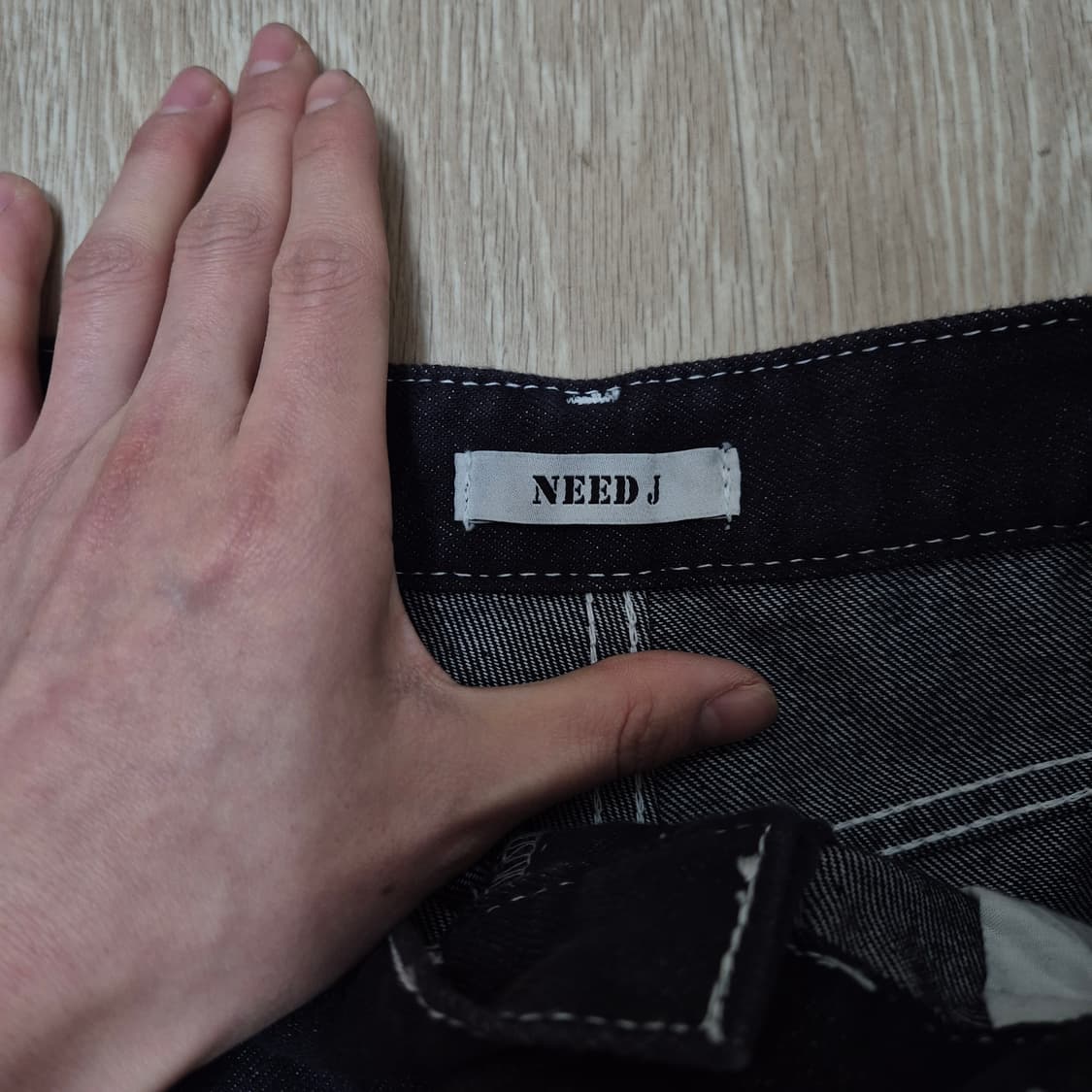 NEED J 니드제이 스티치 카고 데님 팬츠 검청바지 M(95) 상품이미지5