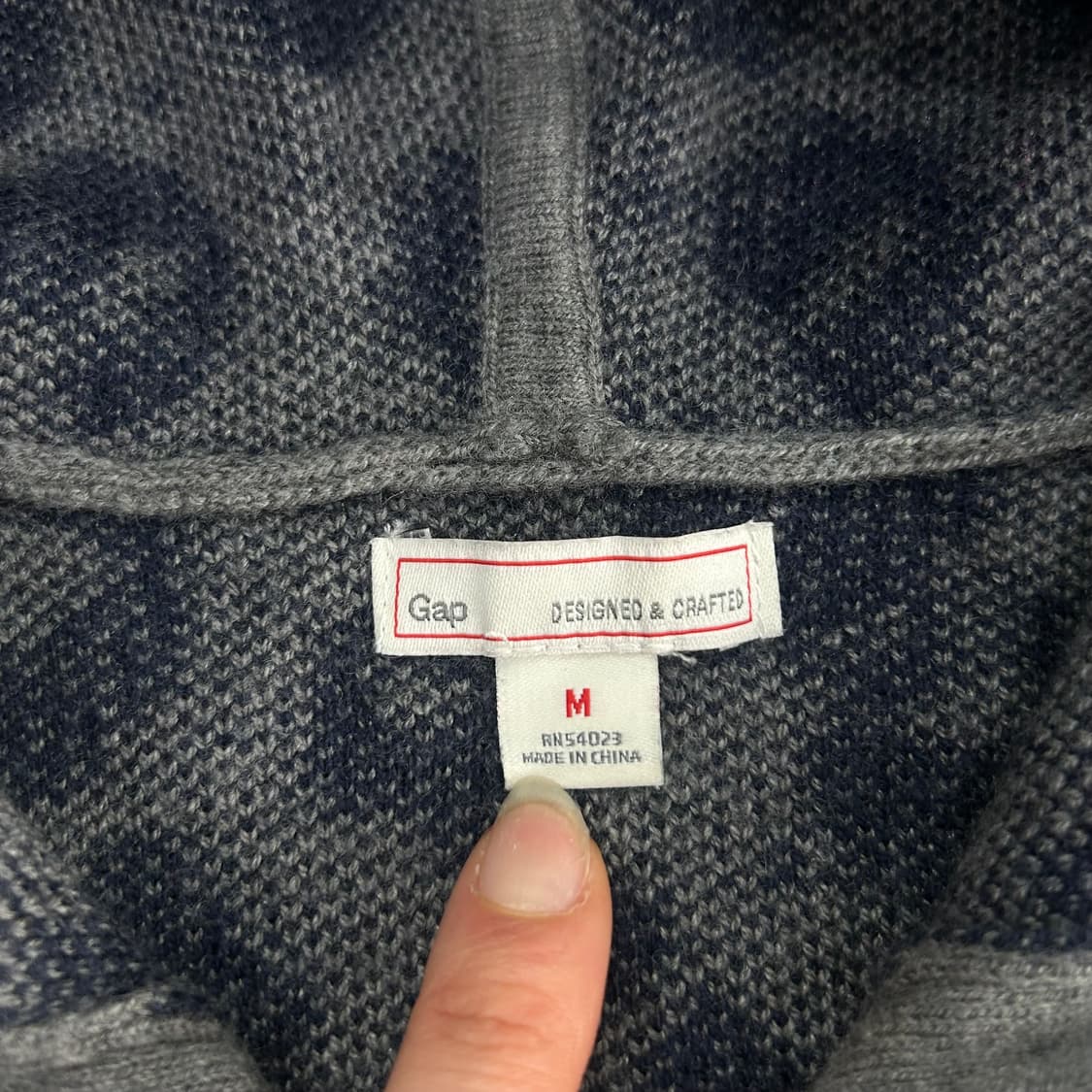 Gap 갭 블루 레오파드 그레이 니트 후드집업 상품이미지5