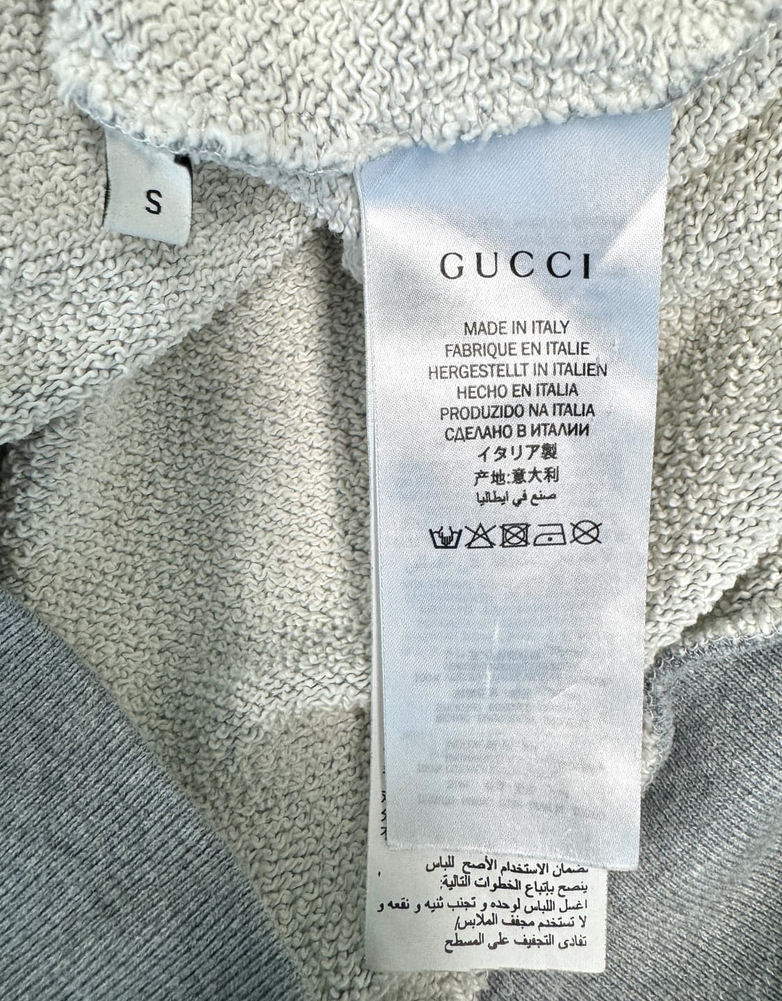 GUCCI 구찌 그래곤 자수 그레이 후드티셔츠 S 상품이미지6