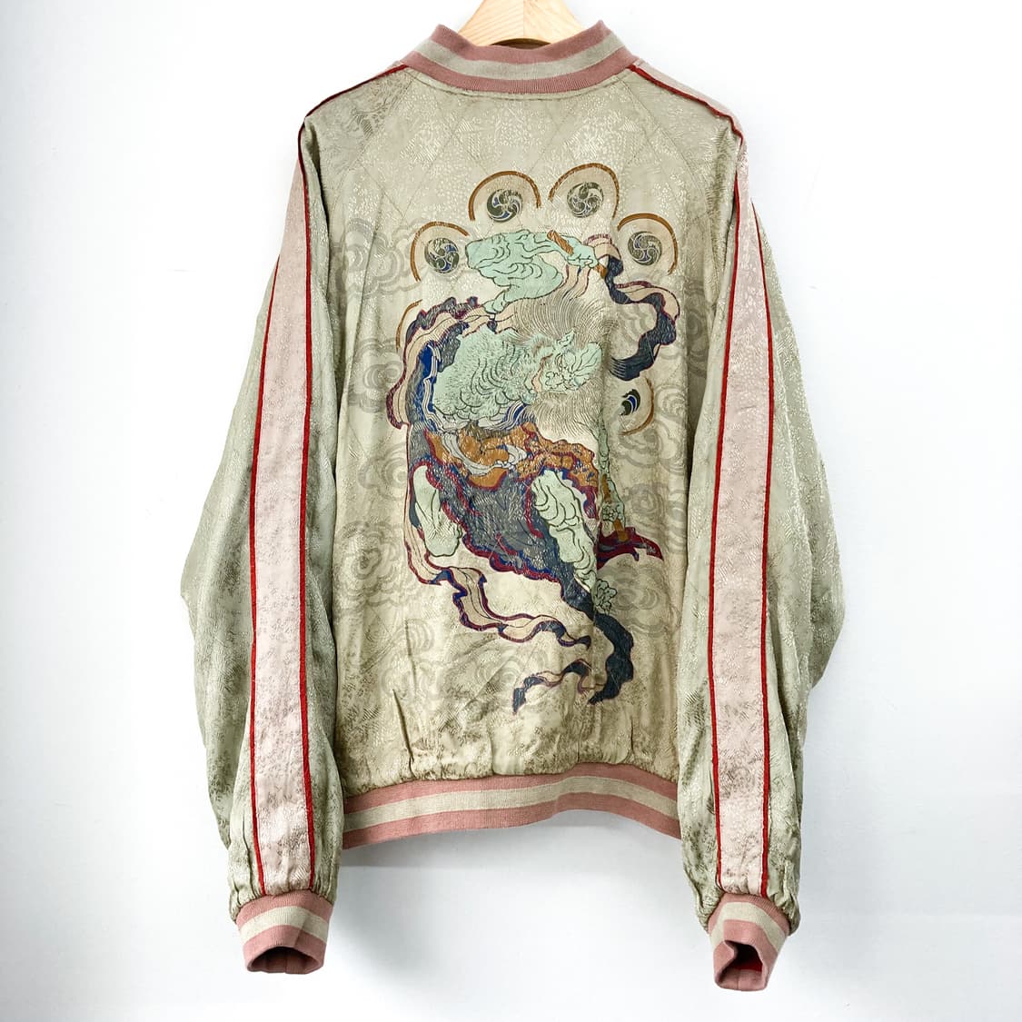 제패니즈 오니 자수 리버시블 사틴 스카쟌 상품이미지8