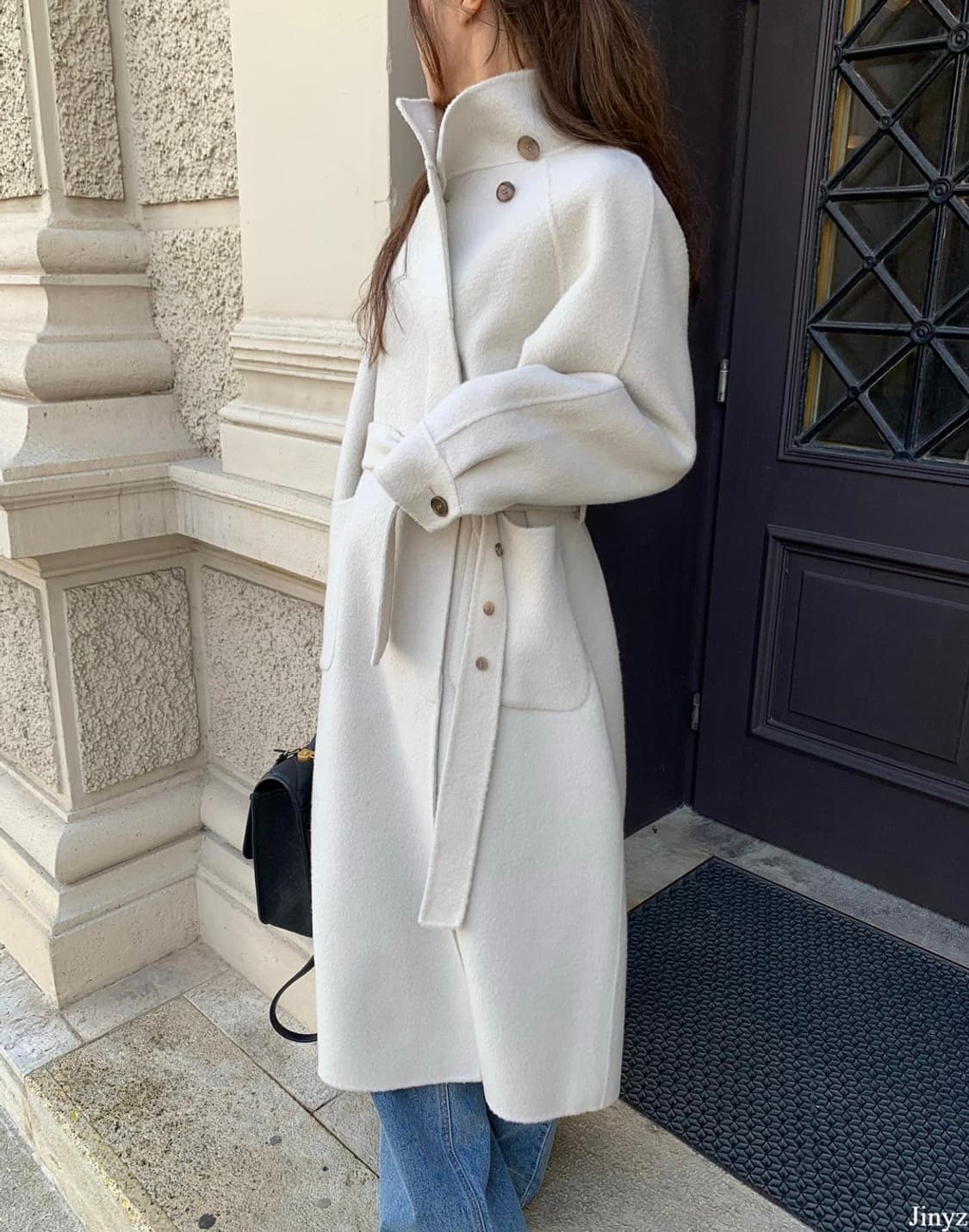 프영띵 포스터 하이넥 알파카 핸드메이드코트 정가34 상품이미지2