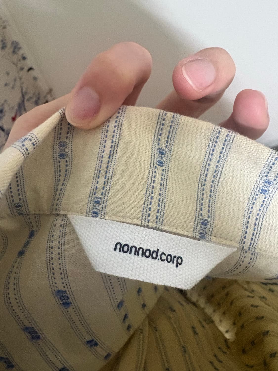 [1] 논노드 베케이션 셔츠 옐로우 스트라이프 상품이미지4