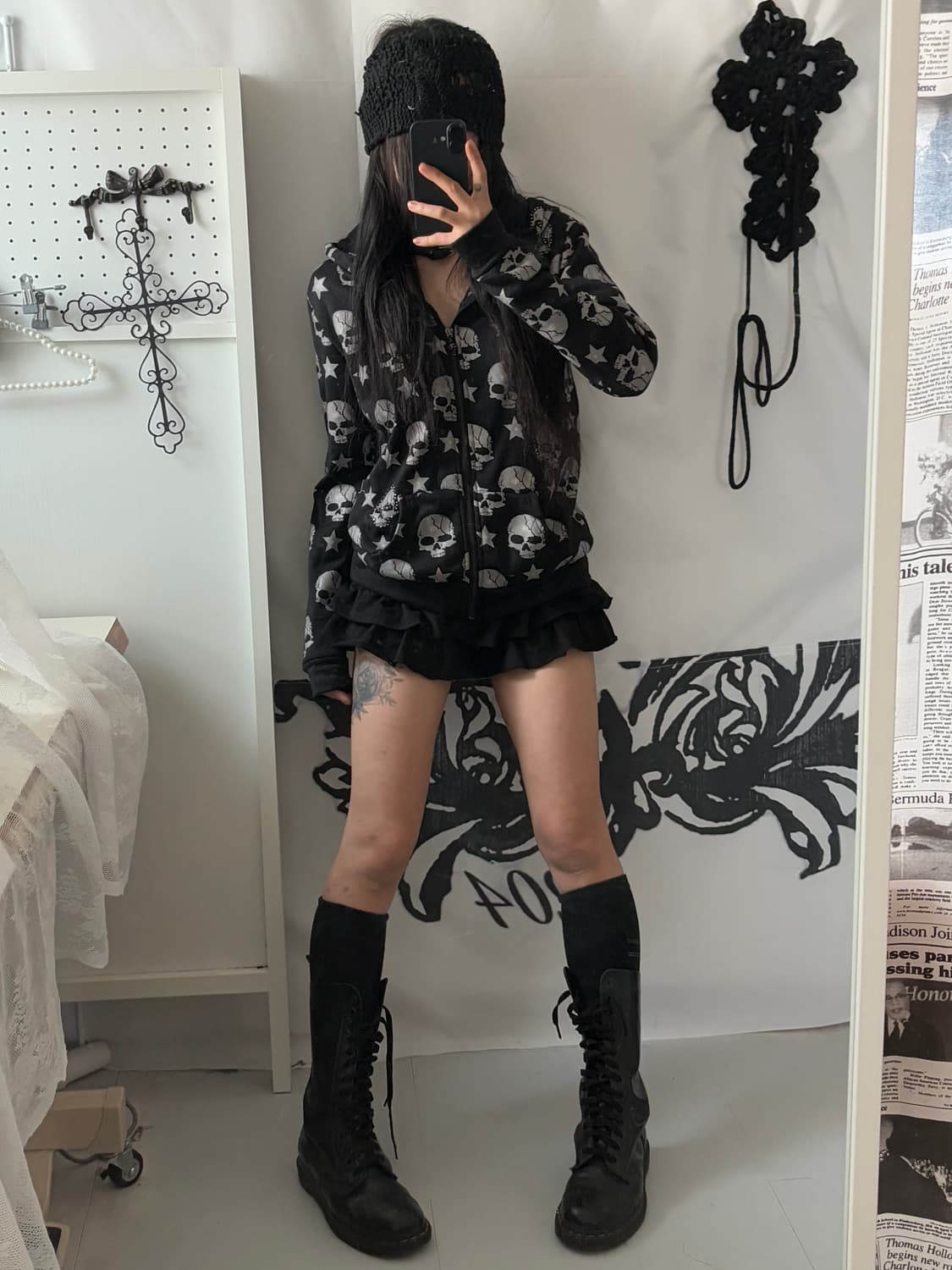 • Black Skull Hooded Zip-Up 상품이미지2