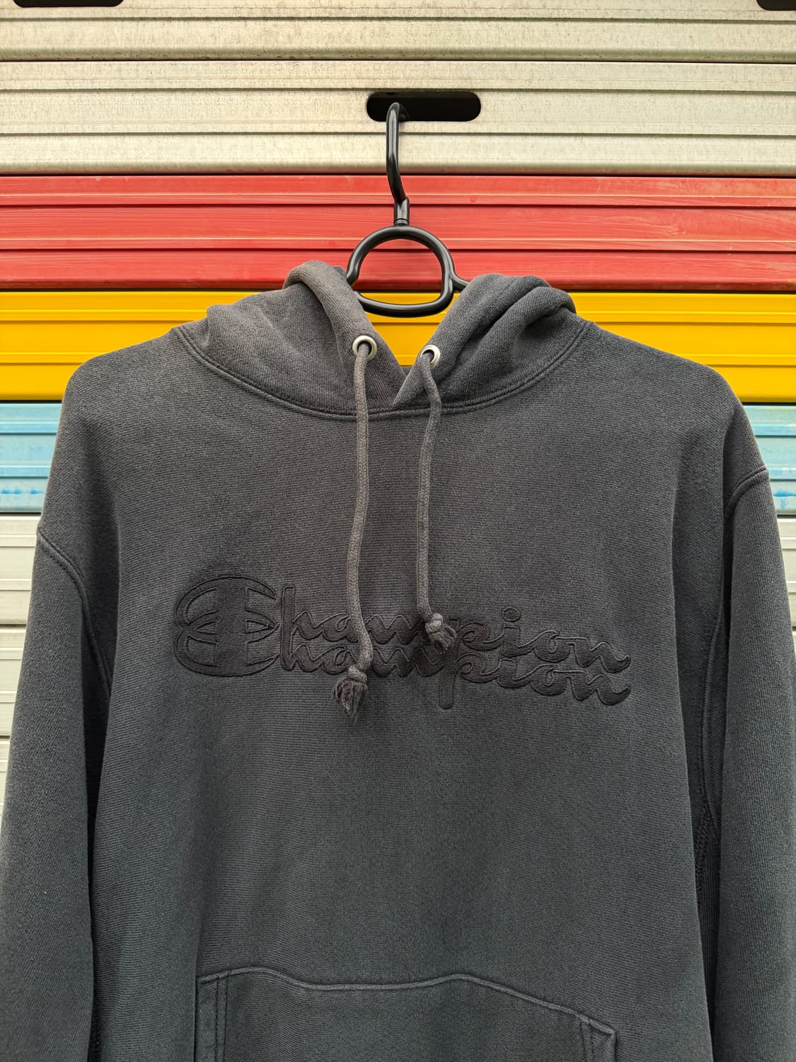 챔피온 블루택 리버스위브 자수 더블 로고 후드티 상품이미지2