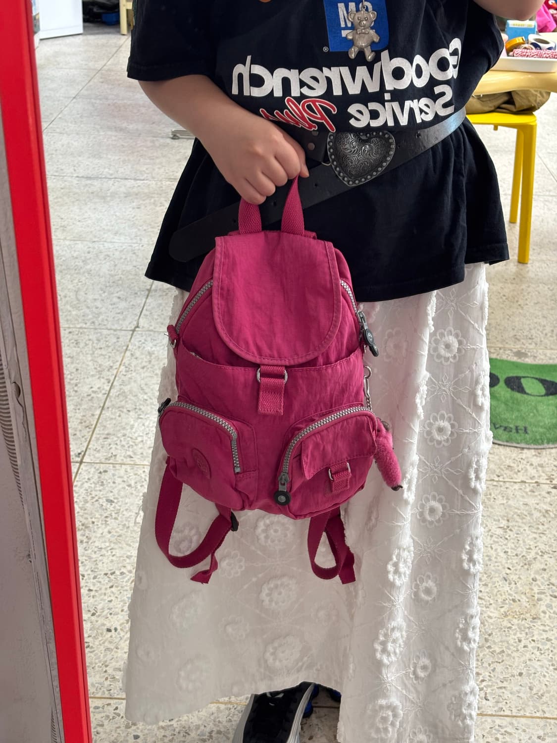 Vintage Deep Pink Kipling Mini Backpack 상품이미지7