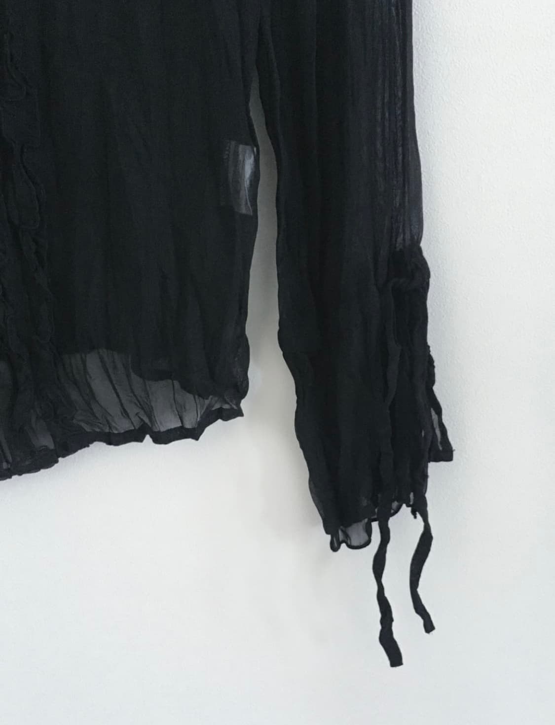 pleats see-through blouse 플리츠 시스루 블라우스  상품이미지3