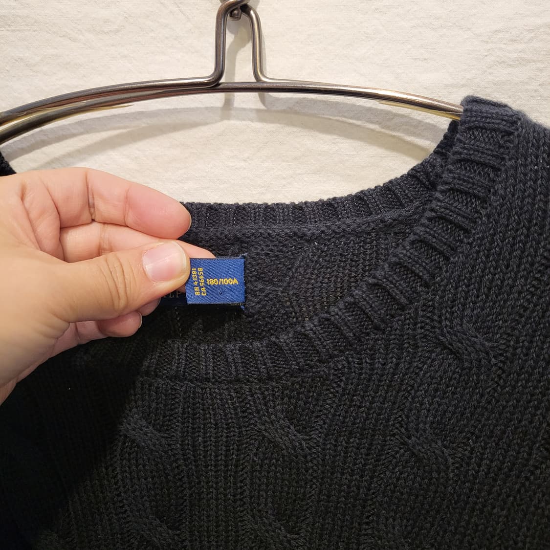 폴로 랄프로렌 블랙 꽈배기 니트 상품이미지3