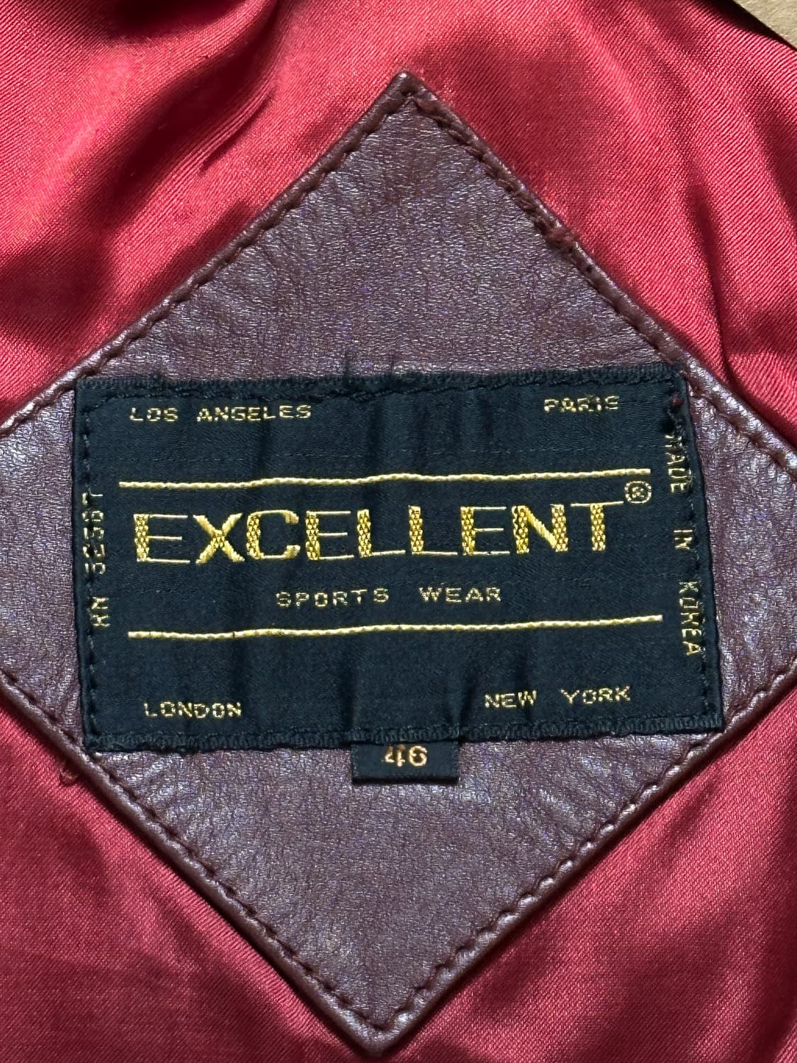 80's 빈티지 버건디 크롭 레더 자켓 파이트 클럽 타일러 더든 상품이미지8