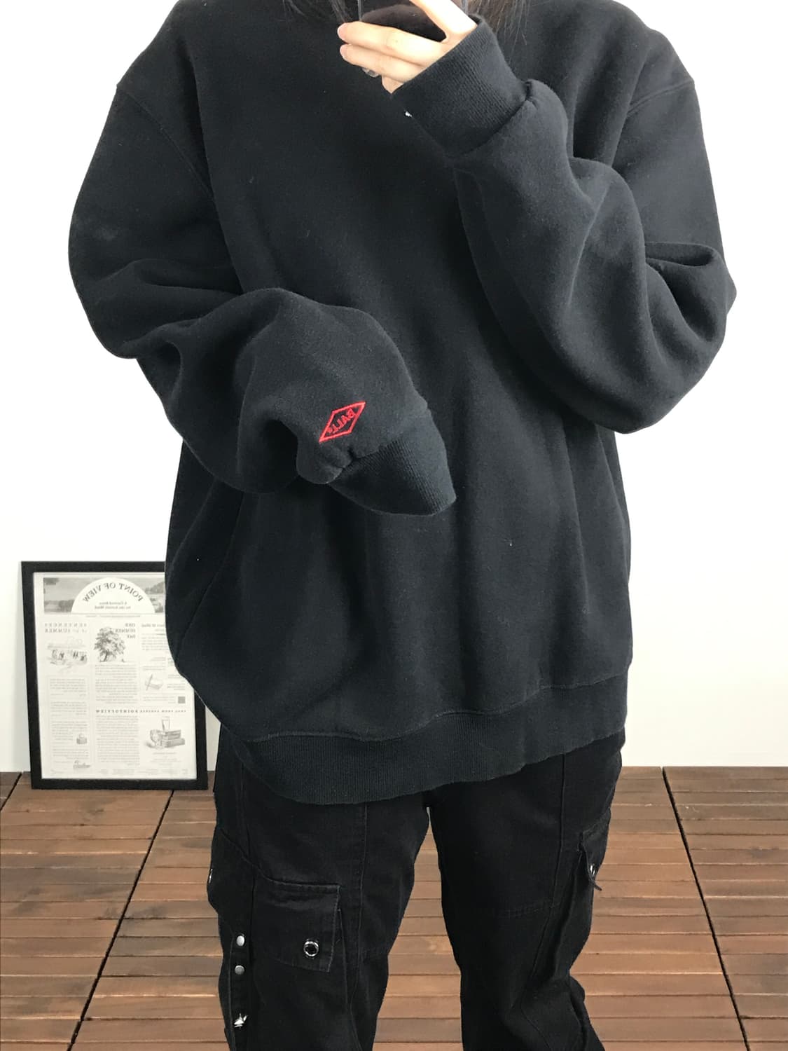 BALL Black Crewneck Sweatshirt 상품이미지2