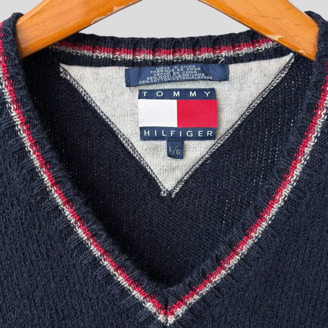 (L)타미힐피거 아가일 니트 조끼 상품이미지3