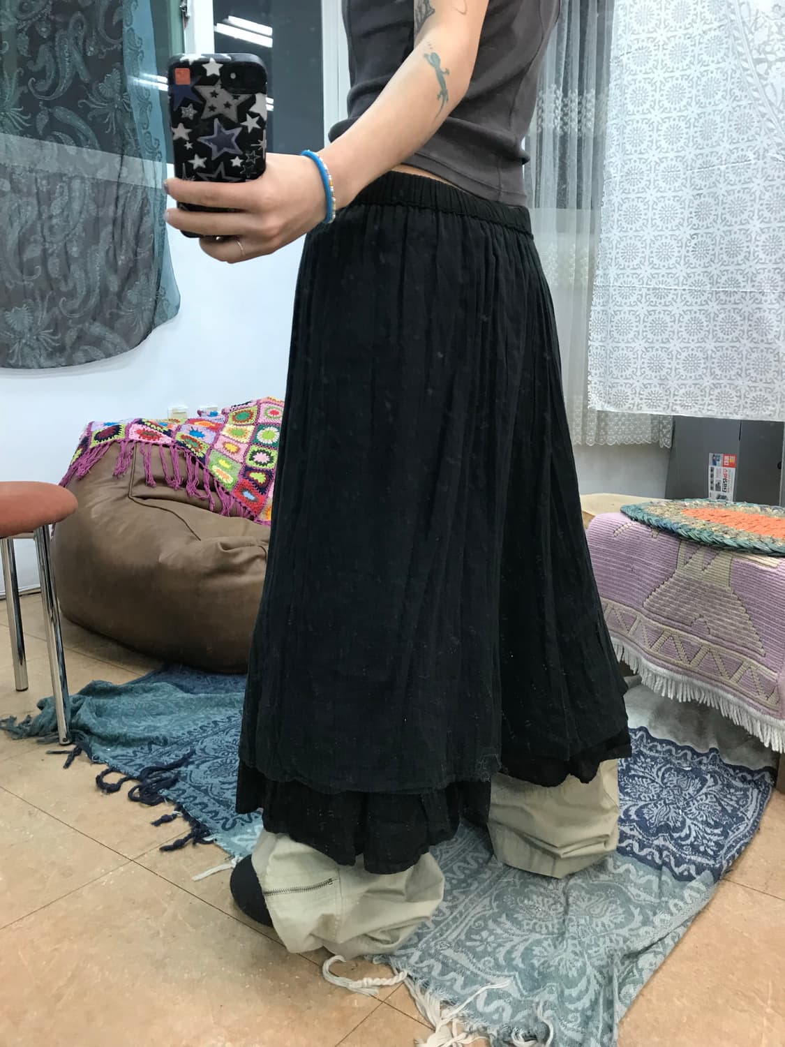 빈티지 여성 밴딩 린넨 스커트  상품이미지2