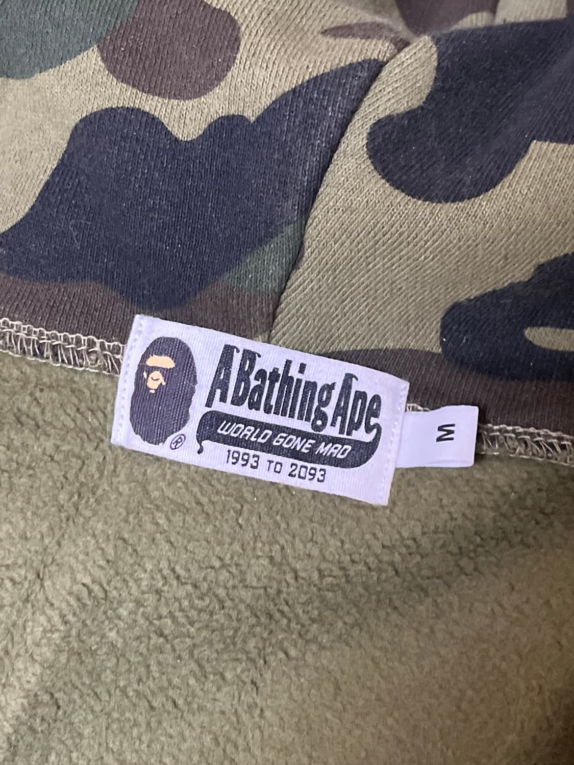 M 베이프 퍼스트 카모 샤크 풀 집 후드 아미 그린 정품 상품이미지6