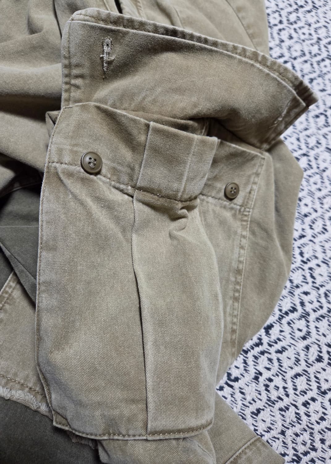 BIGUNION 빅유니온 카키 패치 와이드 카고 바지 L 상품이미지8