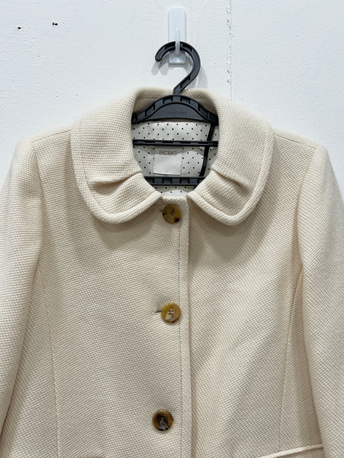 BCBG 울 100% 아이보리 코트 66 모리걸 러블리룩 상품이미지3