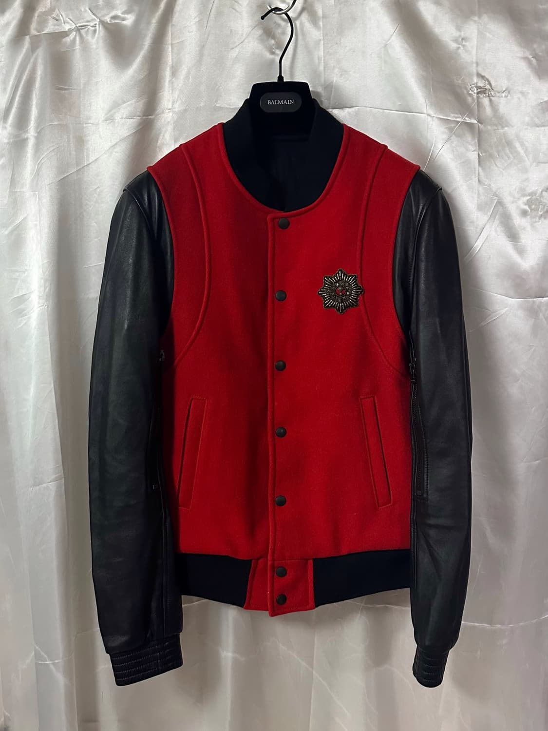 발망 SS10 레더 바시티 자켓 레드 상품이미지1