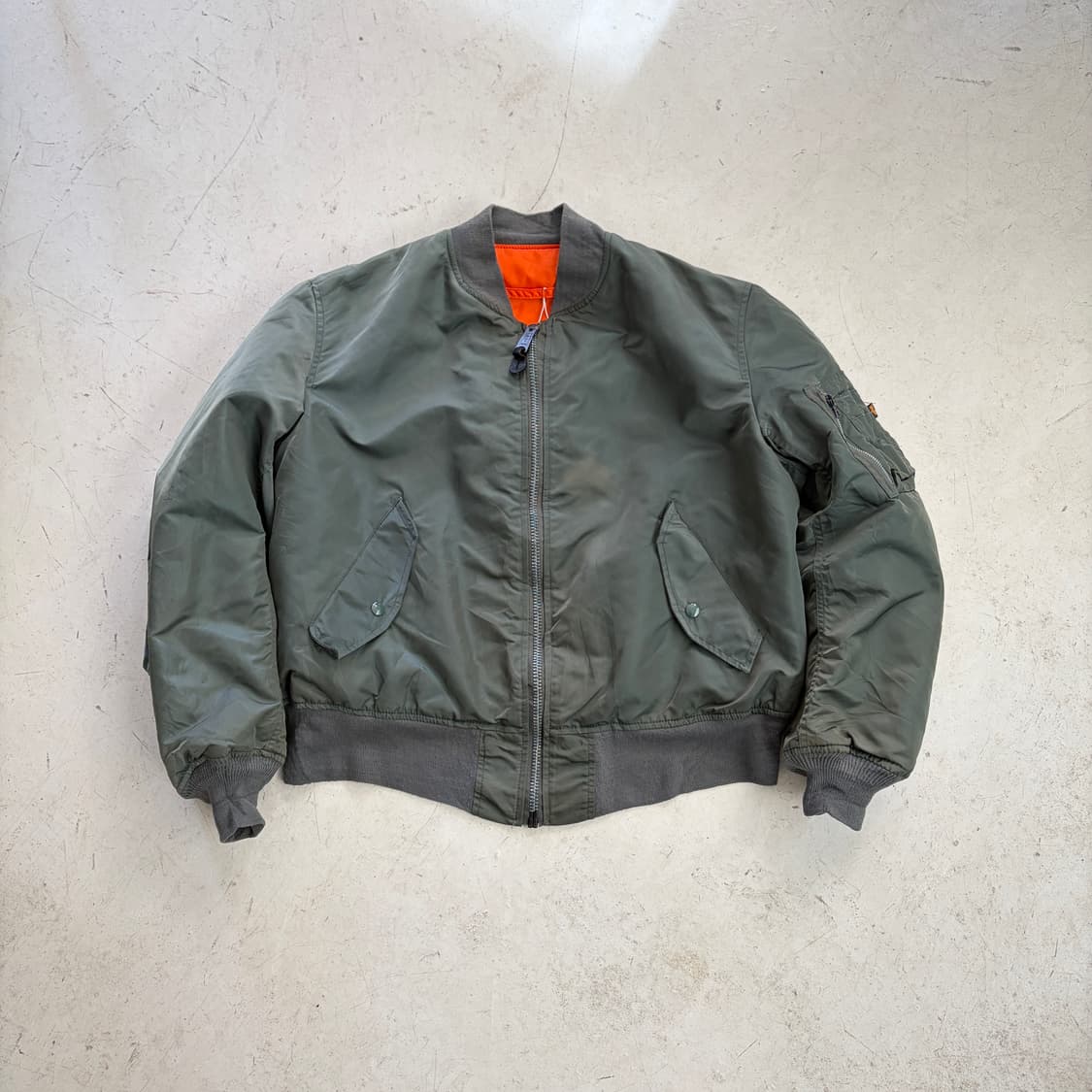90s USA 알파 인더스트리 빈티지 MA-1 플라이트 자켓 L 상품이미지1