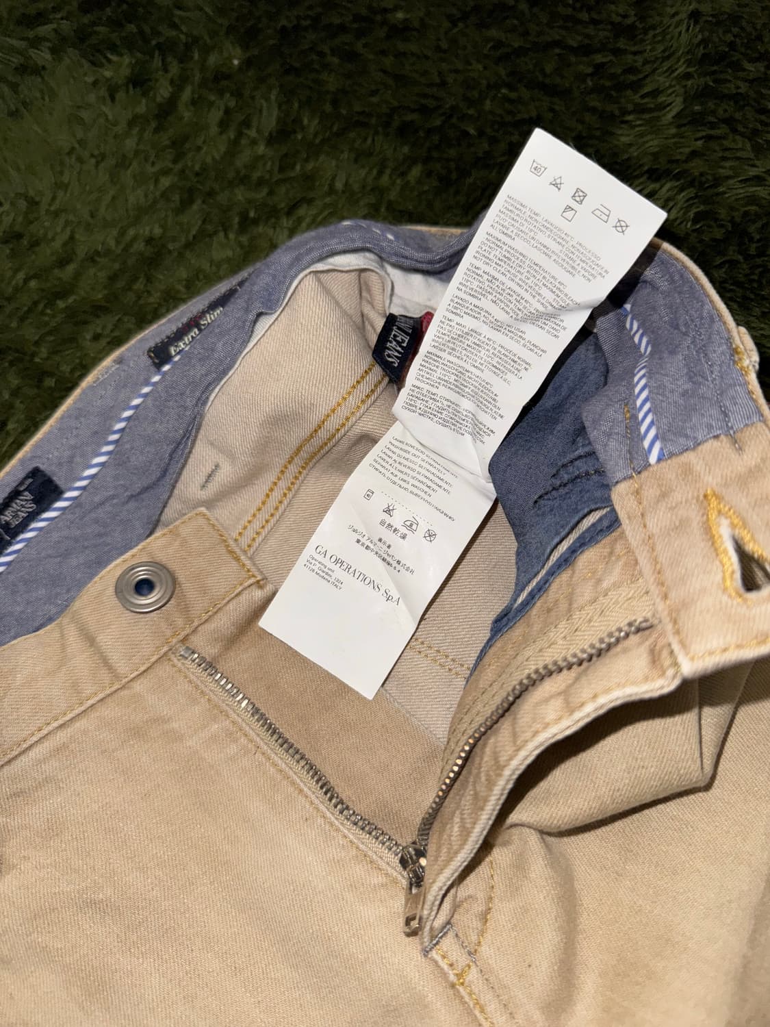 [W28/L34] ARMANI 아르마니 진스 워시드 코튼 팬츠 베이지 상품이미지4