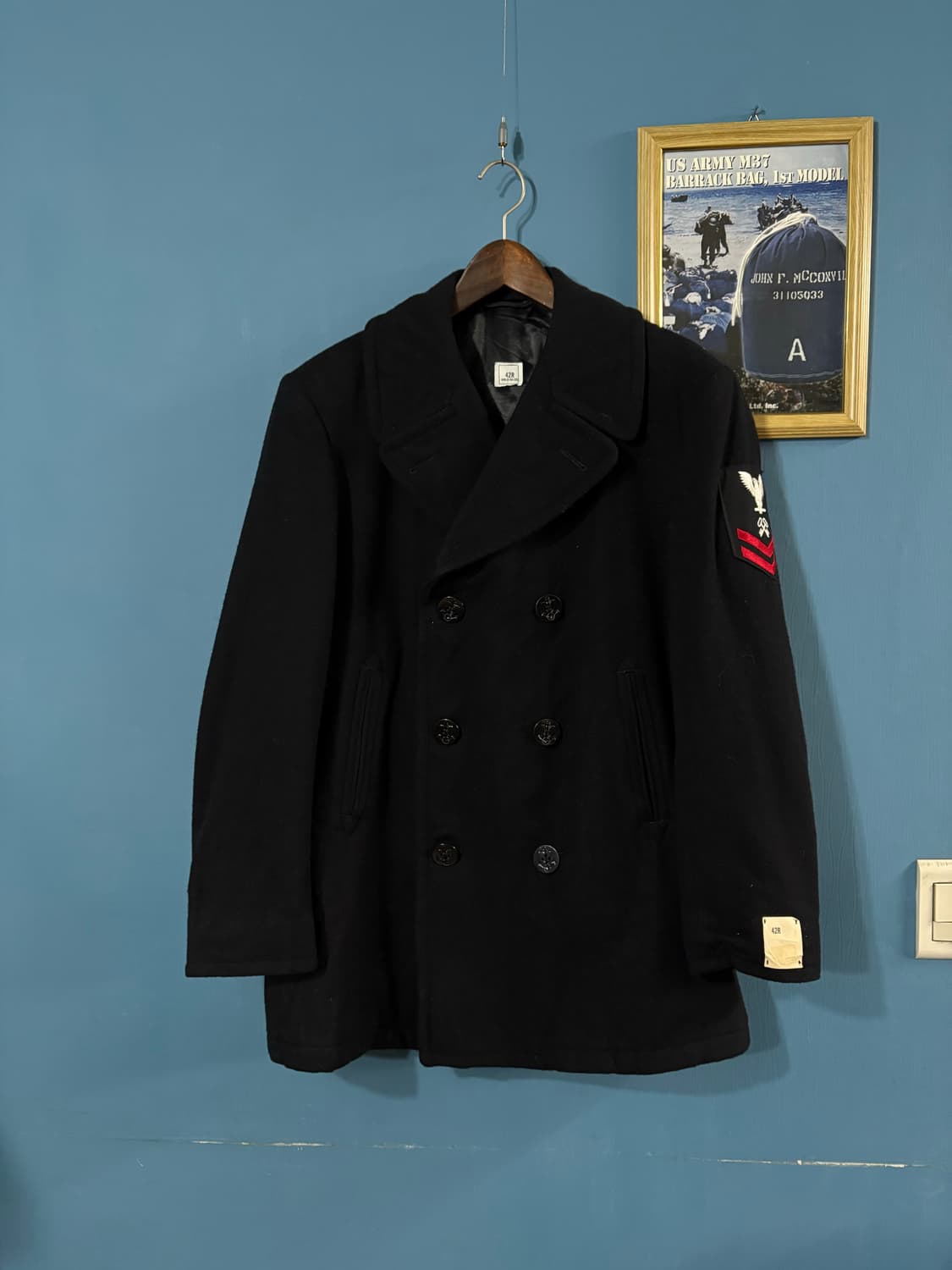 90's USN 6 Button Pea overcoat. 상품이미지1