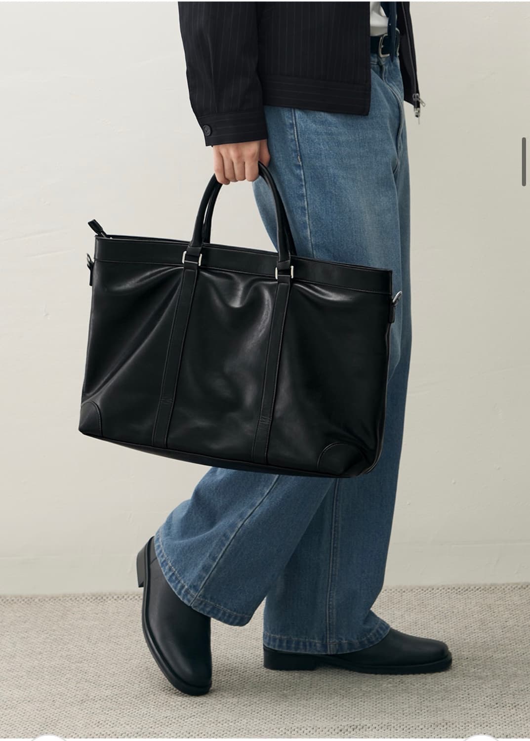 (새상품) 드로우핏 밴스 레더 크로스 토트백 [BLACK] 판매 상품이미지5