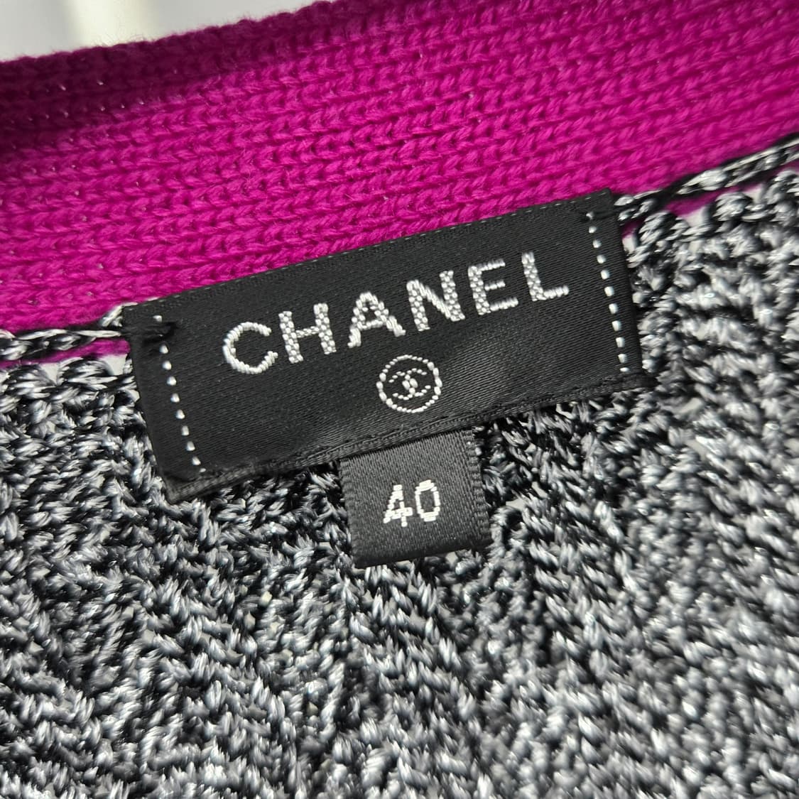 백화점판 / 샤넬 CC 메탈릭 캐시미어 가디건 40 상품이미지4