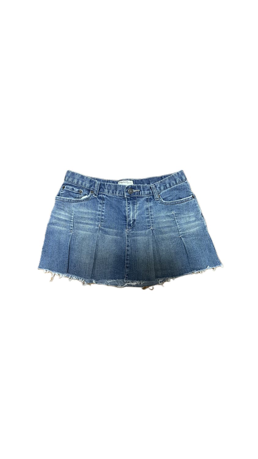 빈티지 플리츠 데님 스커트 상품이미지1