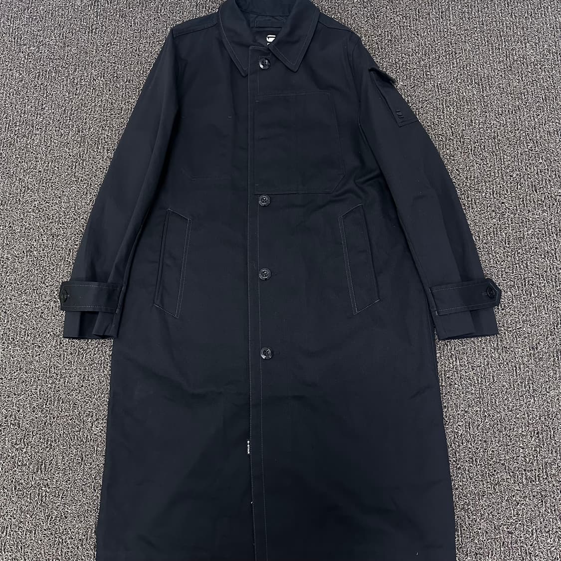 G-Star 지스타 유기농 코튼 롱 코트 블랙 M 상품이미지1