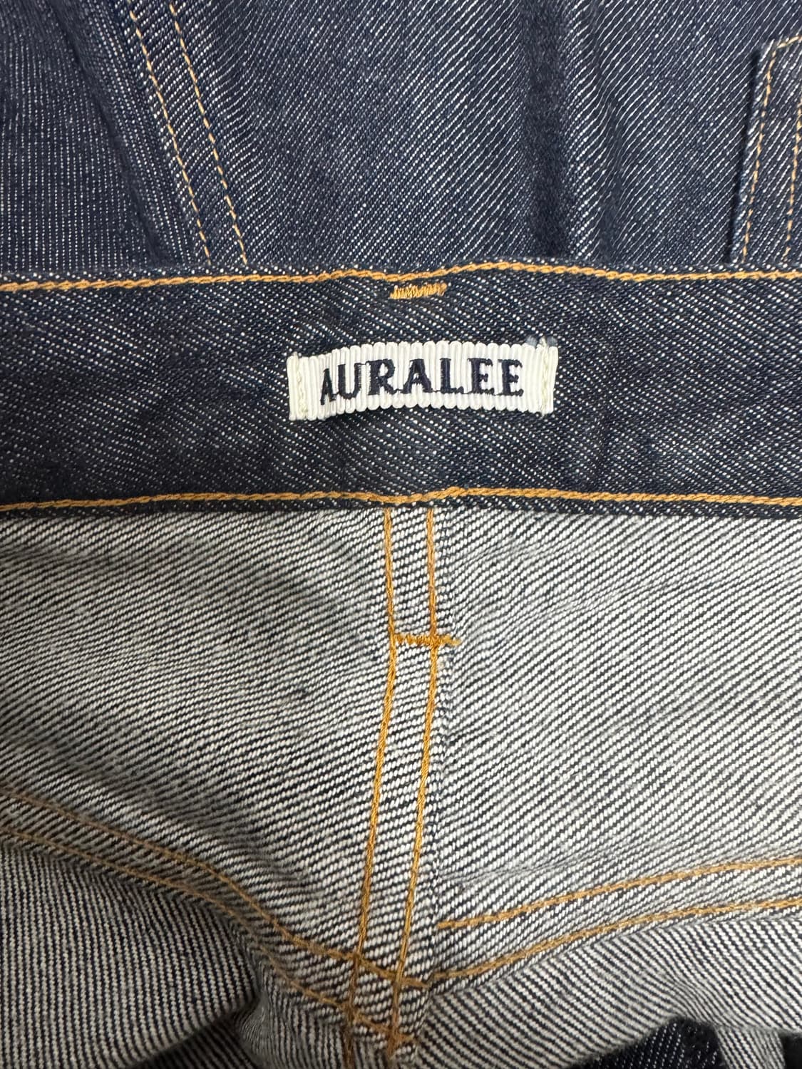 [34] 오라리 하드 트위스트 데님 와이드 팬츠 인디고 상품이미지4